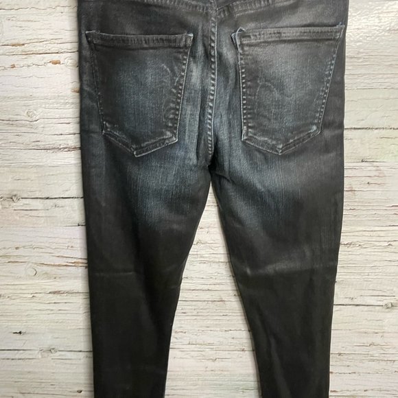 Citizens of Humanity Rocket Slick High Rise Jeans Coated Black Skinny Size 29 - Picture 10 of 11